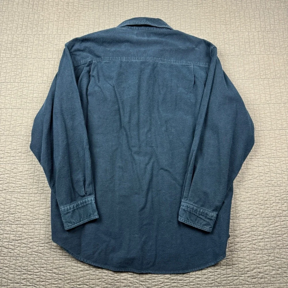 Levis Mens XL Navy Blue Heavyweight Cotton Flannel Button Down Shirt Long Sleeve